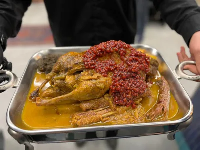 اردک محلی در جاده دریا ساری