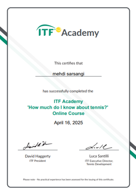 مربی تنیس در آموزشگاه کرج