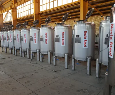 مخازن استیل تولید شده