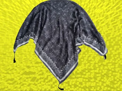 روسری پلیسه منگوله دار