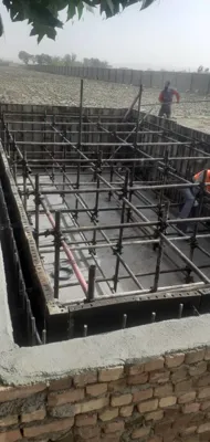 نصب داربست استخر آماده برای بتن ریزی 