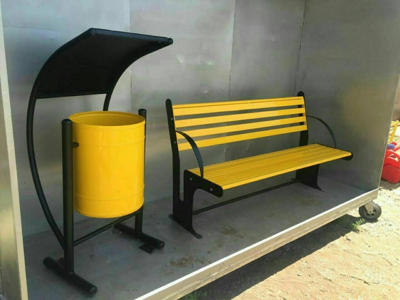 نیمکت و سطل زباله پارکی