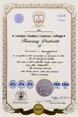  مدرک دکتری افتخاری توسط آکادمی لندن