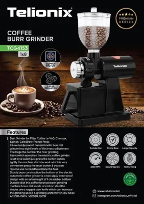 آسیاب قهوه تلو نیکس برند TELIONIXLNG TCG4153


👑آسیاب قهوه تلونیکس👑

آسیاب قهوه تلونیکس مدل TC4151

توان مصرفی200 جنس بدنه استیل ضد زنگ رنگ بدنه نقره ای از دیگر خصوصیات این دستگاه مخزن چند گرمی و جنس بدنه ، صفحه برد و دکمه های استیل ، نمایشگر LED، لرزشگیر قوی ، صدای بسیار کم میتوان نام برد. لوازم جانبی مانند فرچه برای تمیزکاری آسیاب و مخزن قهوه ی آسیاب شده ونگهدارنده مگنتی(آهنربایی) پرتافیلتر برای سایز ۵۱ و ۵۸ همراه دستگاه موجود است