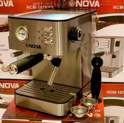 👑اسپرسوسازمارکNOVA اصلی👑 ♦️اسپرسوسازندوا‌مدلNCM_187 ♦️دارای‌قدرت بالا ♦️بخار25بارباطراحی‌شیک‌وکارایی‌عالی ♦️مناسب سرو ♦️اسپرسوکاپوچینو.لاته.قهوه‌ترک‌... ♦️وانواع‌نوشیدنی‌های‌گرم‌درکافه های ♦️کوچک و خانه میباشد‌ ♦️بدنه کامل استیل ♦️کیفیت فووق العاده
