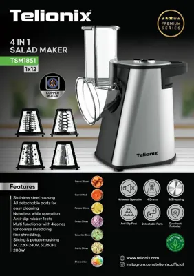 👑رنده برقی مارک تلونیکس👑

رنده برقی تلونیکس مدلTSM-1851 مناسب‌جهت‌تهیه‌سالاد.خردکردن‌.ورنده کردن سبزیجات‌

باموتور200وات وبسیارقوی

تیغه های استیل 

قابلیت‌شستشوی آسان

پایه ضدلغزش