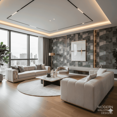 کاغذ دیواری مدرن سالن