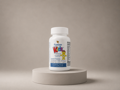 مکمل فوراور کیدز (Forever Kids)
یک مکمل مولتیویتامین و مینرال مخصوص کودکان است که برای کمک به رشد، تقویت سیستم ایمنی و تأمین ویتامینها و مواد معدنی مورد نیاز بدن کودکان طراحی شده است
ترکیبات اصلی:
ویتامینهای A، C، D و E ویتامینهای گروه B کلسیم آهن روی (زینک) ید
منیزیم سایر مواد معدنی ضروری
خواص:
کمک به رشد و تکامل طبیعی کودکان تقویت سیستم ایمنی کمک به سلامت استخوانها و دندانها حمایت از عملکرد مغز و سیستم عصبی کمک به تأمین ویتامینها و مواد معدنی مورد نیاز بدن
نحوه مصرف:
کودکان ۲ سال به بالا: روزانه ۲ قرص جویدنی، ترجیحاً همراه غذا یا طبق نظر پزشک. تعداد در هر قوطی: ۱۲۰ قرص جویدنی که با مصرف روزانه ۲ عدد، برای ۶۰ روز (۲ ماه) کافی است.