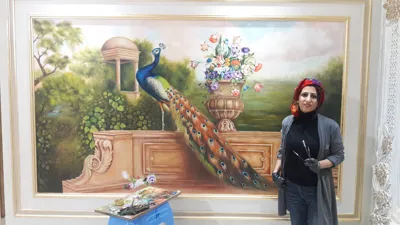 نام اثر:نقاشی دیواری متریال:رنگ روغن روی دیوار ابعاد:۴ در ۲ متر