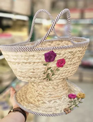 7_ست زنبیل و کلاه بچگانه جنس حصیر. لبه قیطان
🍀قیمت 780تومن