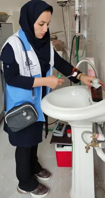 نمونه برداری آب شبکه توزیع جهت آزمون میکروبی