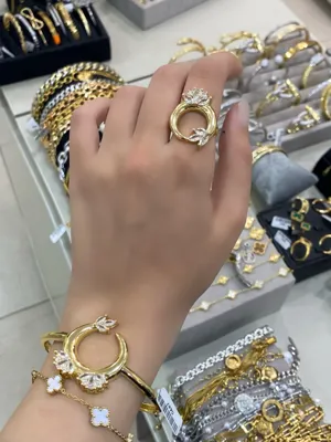 ✨نیم ست بنگل و انگشتر استیل✨