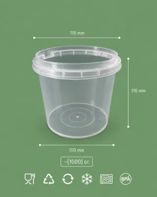 ظرف گرد 1000 cc، ارتفاع110 mm